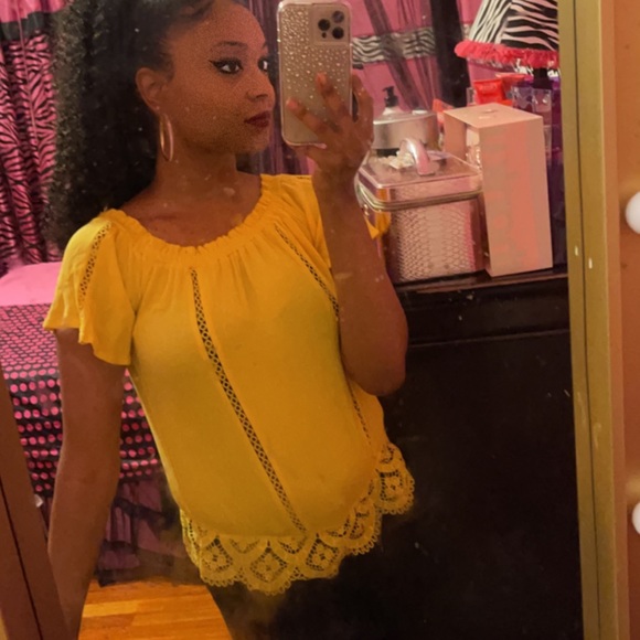 Rue 21 Brand Yellow Off the Shoulder Blouse - Picture 6 of 6